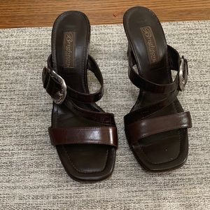 Brighton WMS 7M Rusty 315 Brown 3 inch Heel Sandals Made in Italy